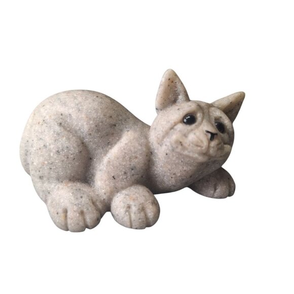 Quarry Critters Cat Cameron‎ 2000 Figurine Resin Stone Vintage Kitty Smile Face - Picture 8 of 8